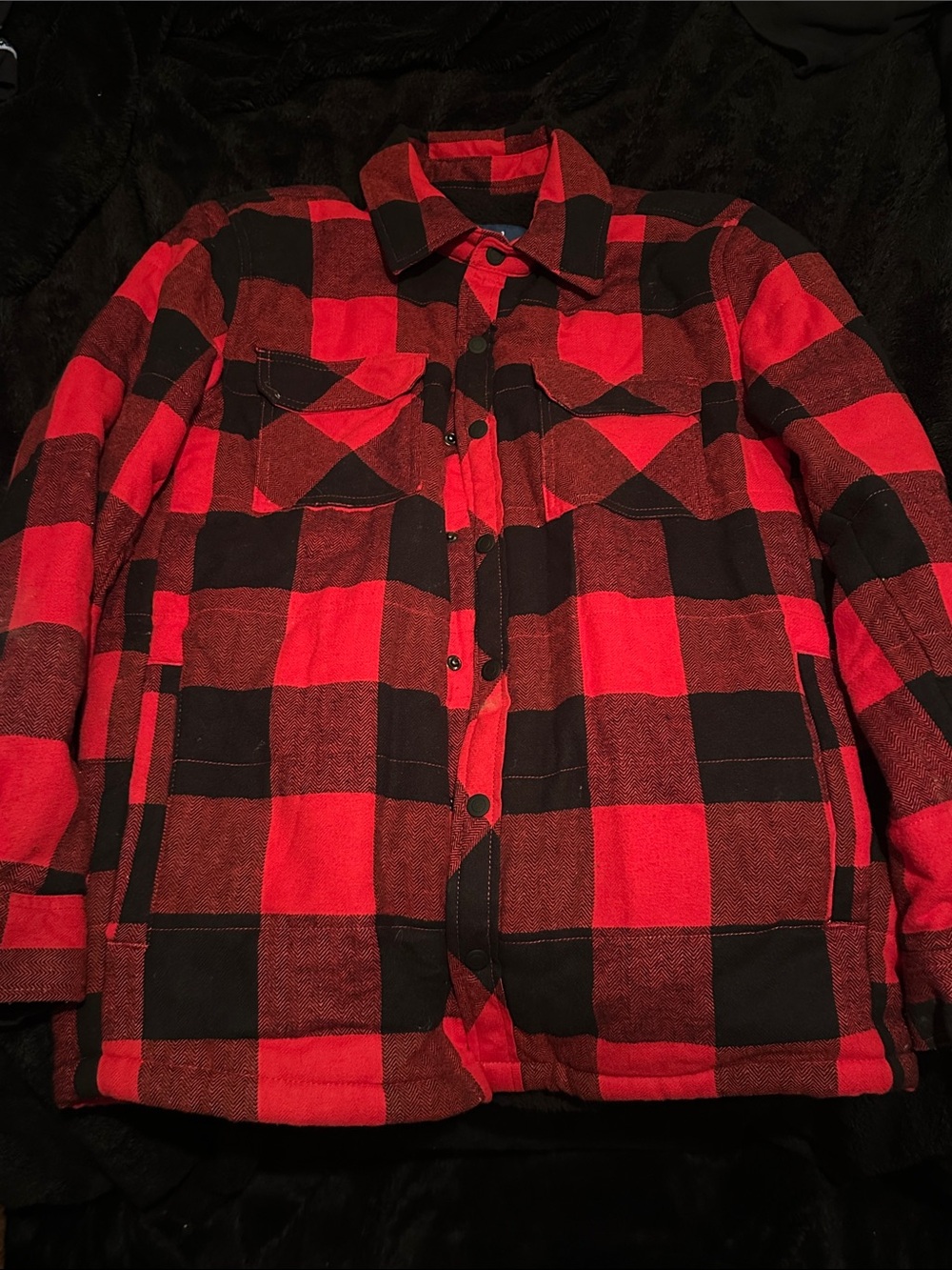 George Red and Black Buffalo Plaid Jacket